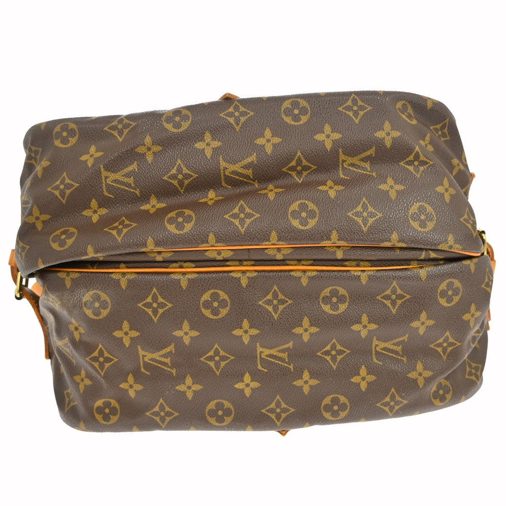 Louis Vuitton Saumur Handbag Monogram Canvas Brown Canvas Shoulder Bag Bag (Pre-Owned)