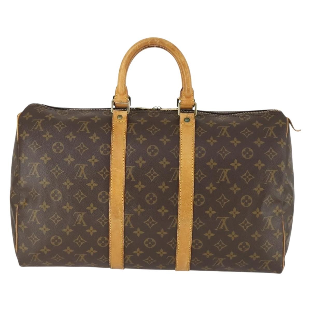 Louis Vuitton Keepall Bag Monogram Canvas Brown Canvas Travel Bag Bag (Pre-Owned)
