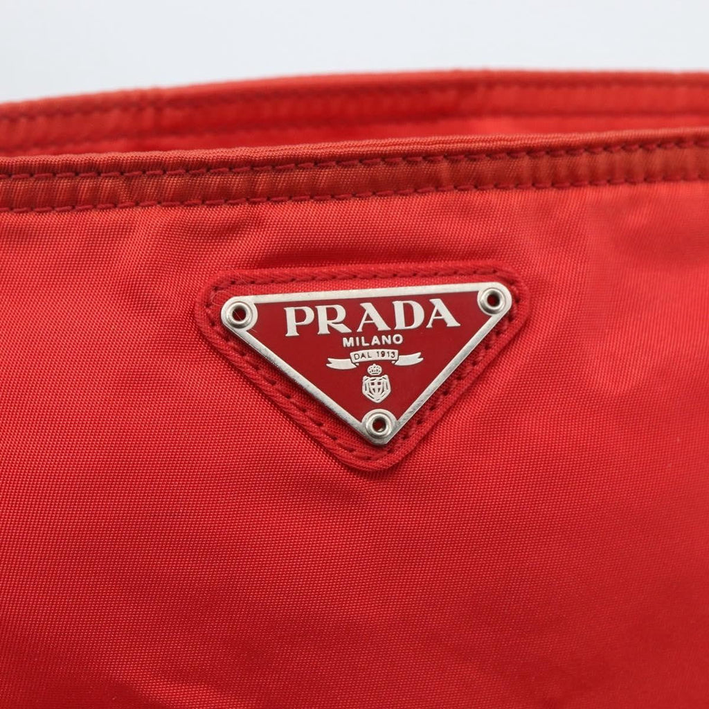 Prada Zip Top Messenger Bag Tessuto Red Nylon Shoulder Bag Bag (Pre-Owned)