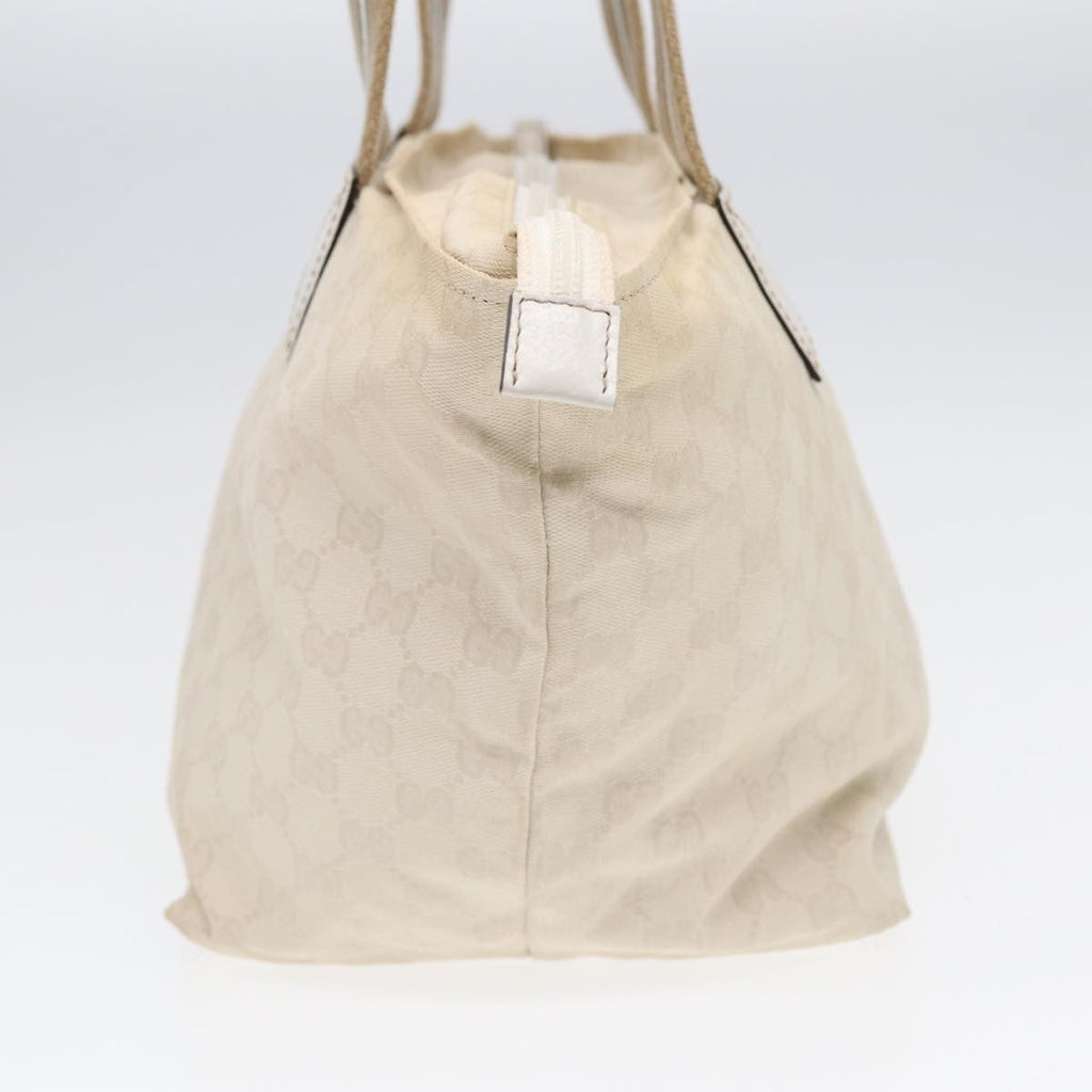 Gucci Web Zip Tote Gg Canvas Beige Canvas Tote Bag Bag (Pre-Owned)