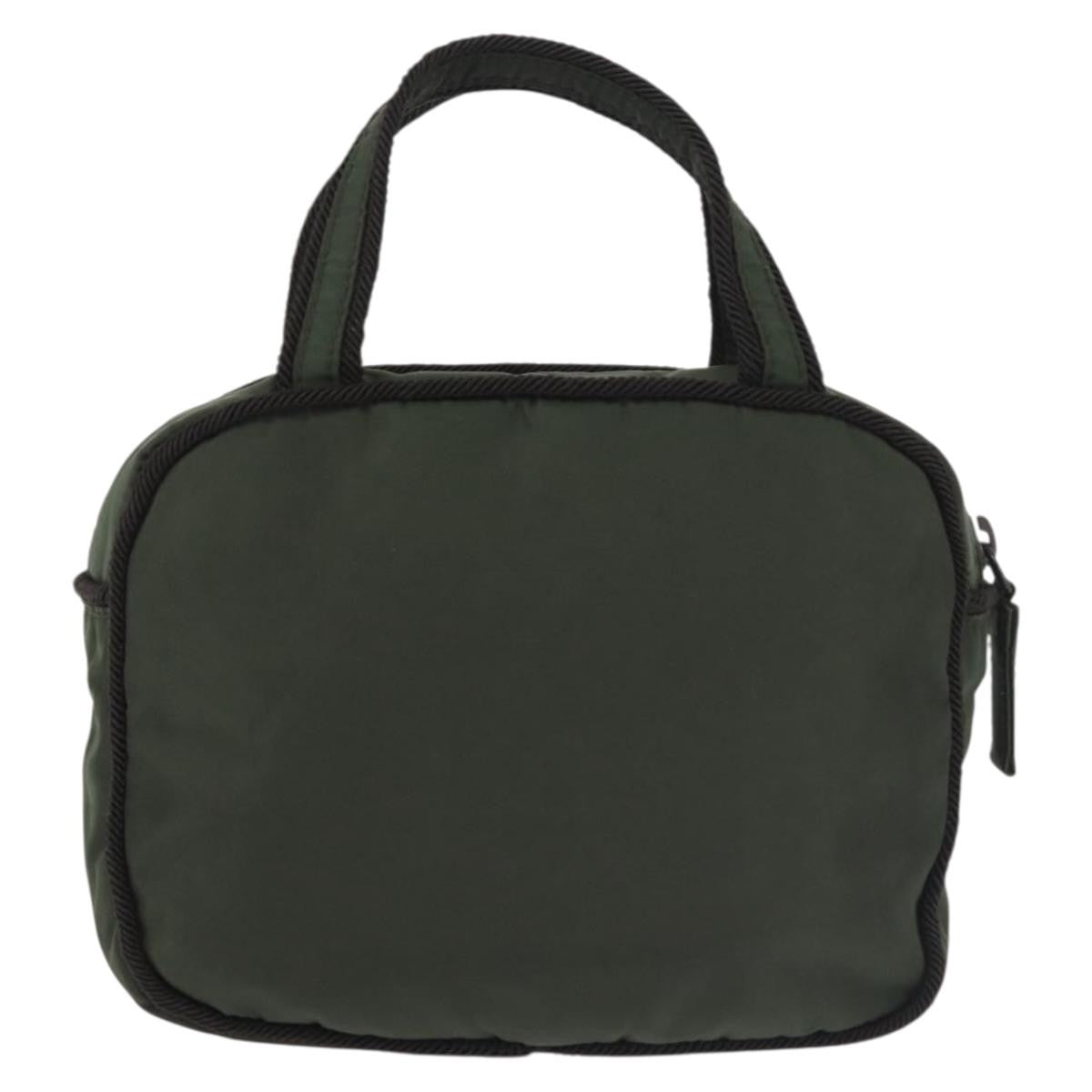 Prada Vintage Handbag Tessuto Khaki Nylon Handbag (Pre-Owned)