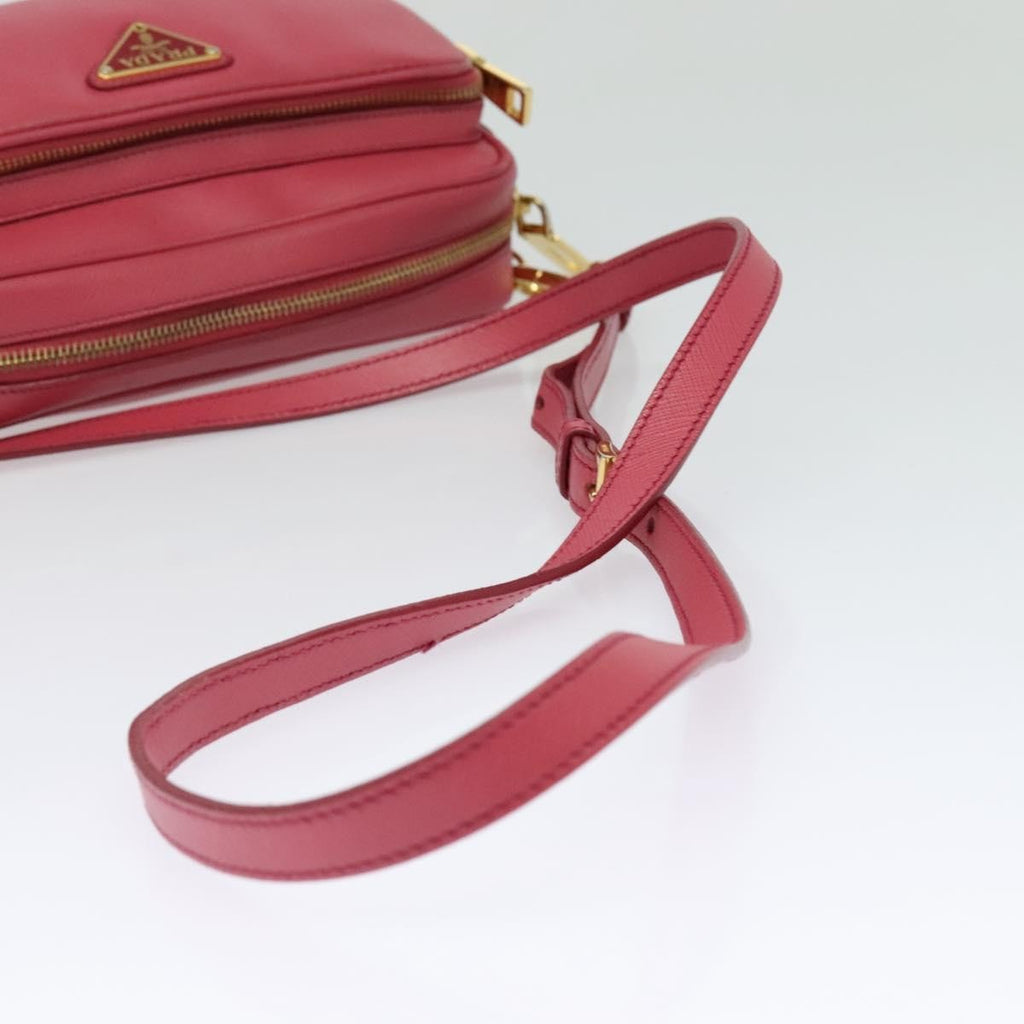 Prada Front Pocket Crossbody Bag Saffiano Leather Pink Leather Shoulder Bag Bag (Pre-Owned)