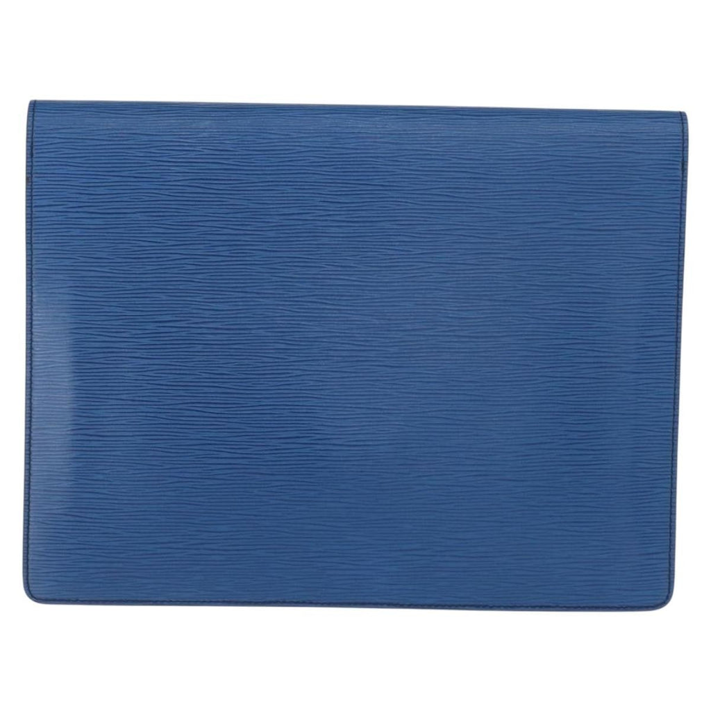 Louis Vuitton Porte-Documents Senateur Bag Epi Leather Blue Leather Clutche & Pouche Bag (Pre-Owned)