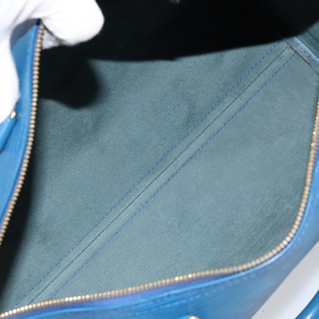 Louis Vuitton Speedy Handbag Epi Leather Blue Leather Handbag (Pre-Owned)