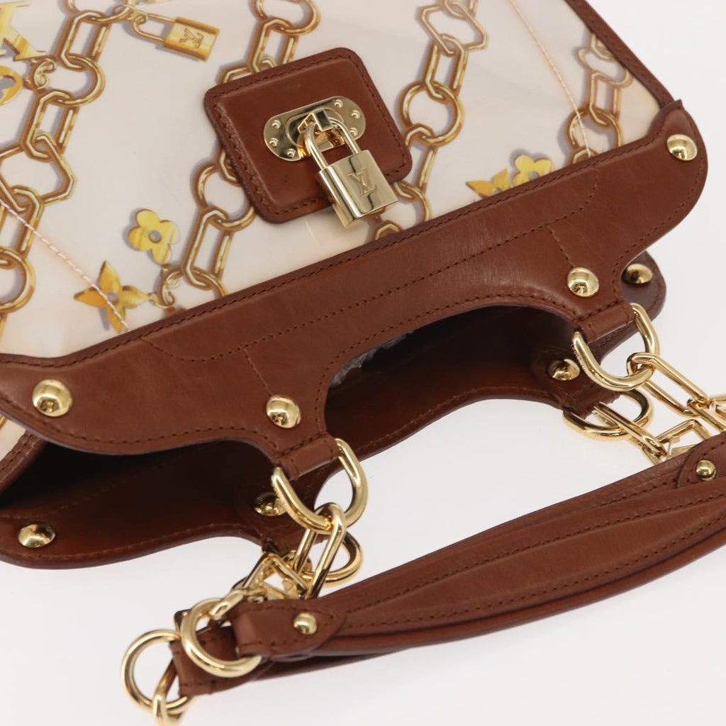 Louis Vuitton Charms Cabas Pvc Over Printed Silk Brown Canvas Handbag (Pre-Owned)