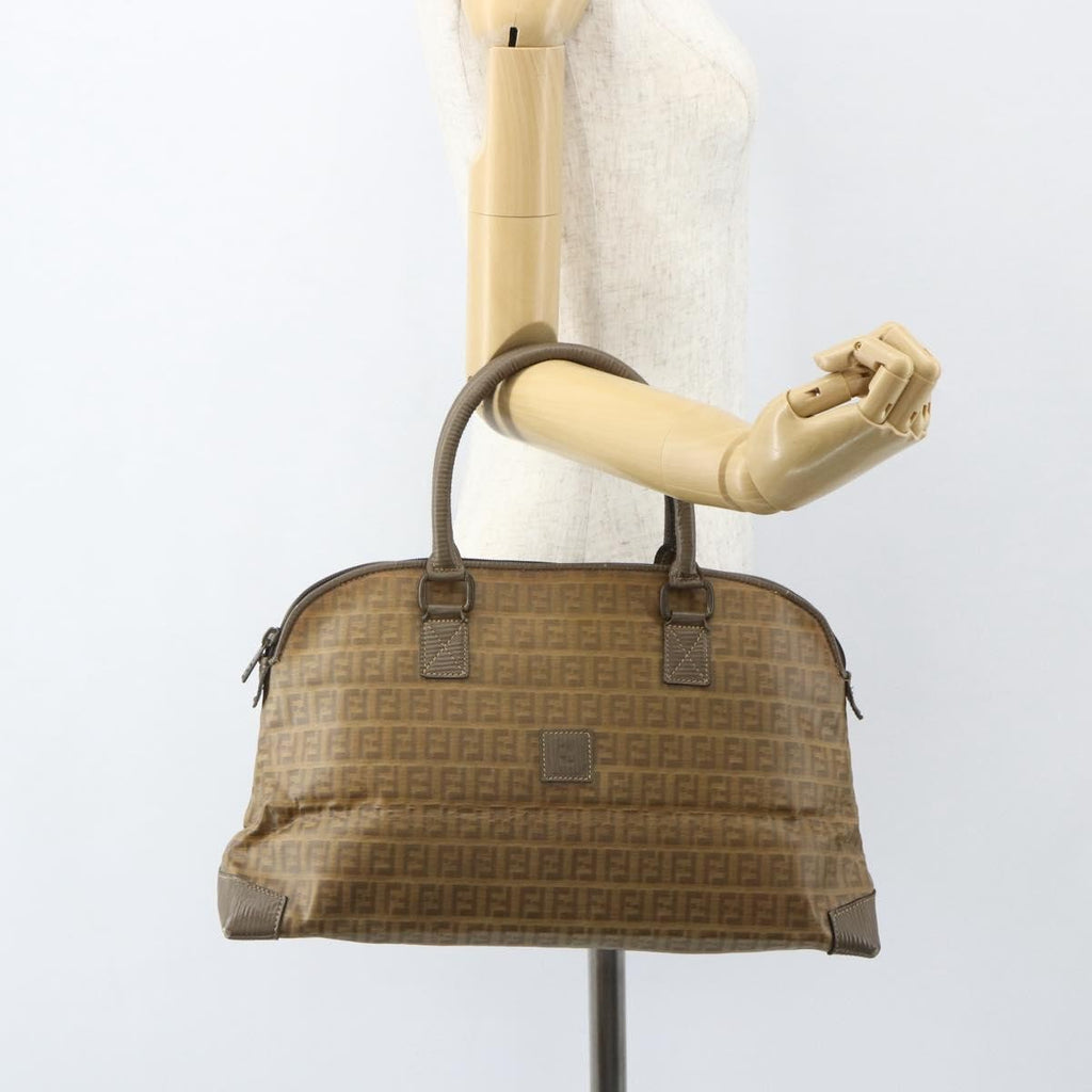 Fendi Zucchino Canvas Brown Canvas Handbag (Pre-Owned)
