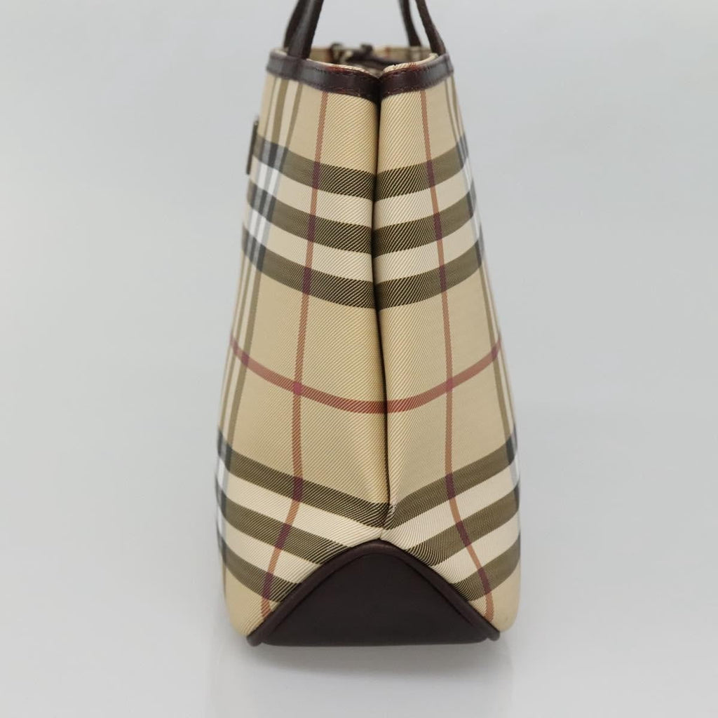 Burberry Nova Check Handbag Nova Check Canvas Beige Canvas Handbag (Pre-Owned)