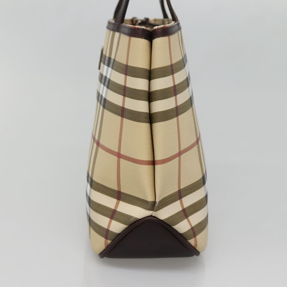 Burberry Nova Check Handbag Nova Check Canvas Beige Canvas Handbag (Pre-Owned)
