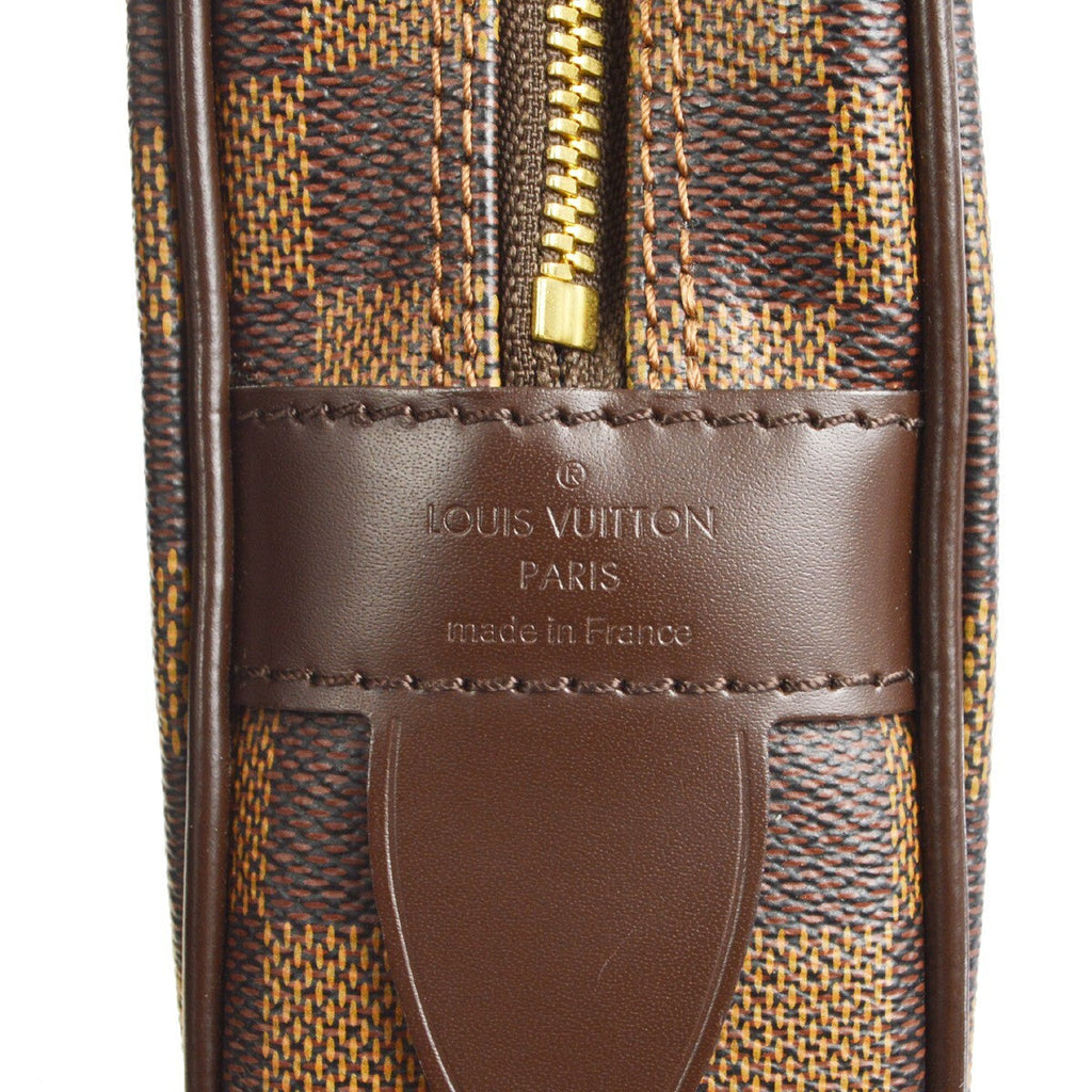 Louis Vuitton Porte-Documents Voyage Briefcase Damier Brown Canvas Briefcase Bag (Pre-Owned)