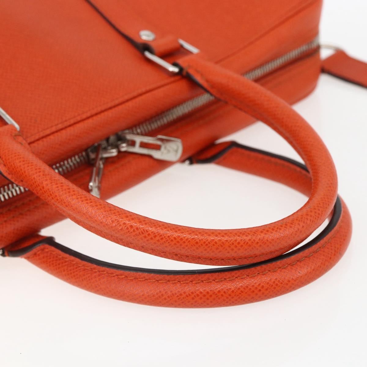 Louis Vuitton Porte-Documents Voyage Briefcase Taiga Leather Orange Leather Briefcase Bag (Pre-Owned)