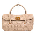 Prada Turnlock Shoulder Bag Nappa Gaufre Beige Leather Shoulder Bag Bag (Pre-Owned)