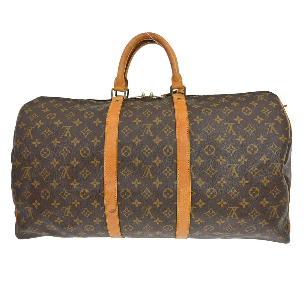 Louis Vuitton Keepall Bag Monogram Canvas Brown Canvas Travel Bag Bag (Pre-Owned)
