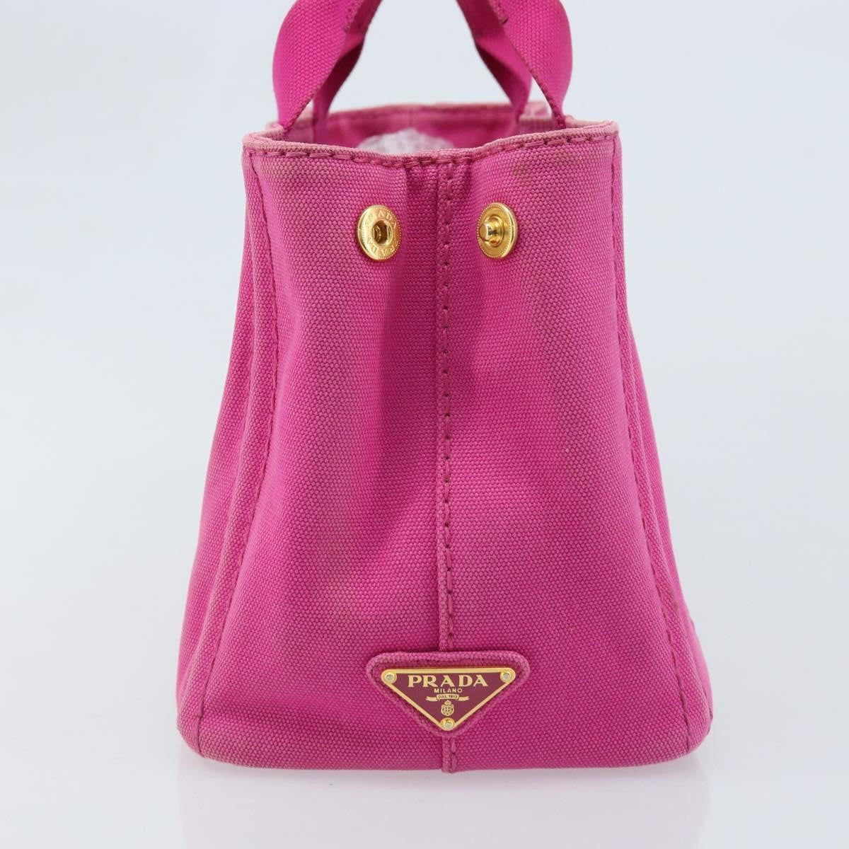 Prada Canapa Tote Canvas Pink Canvas Tote Bag Bag (Pre-Owned)