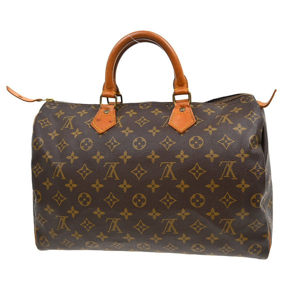 Louis Vuitton Speedy Handbag Monogram Canvas Brown Canvas Handbag (Pre-Owned)