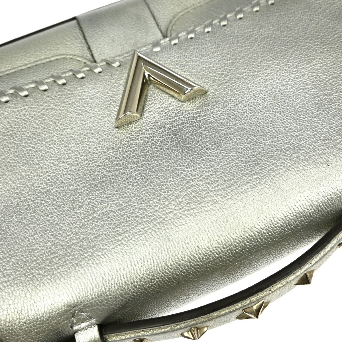Louis Vuitton Very Chain Bag Whipstitch Leather Silver Leather Shoulder Bag Bag (Pre-Owned)