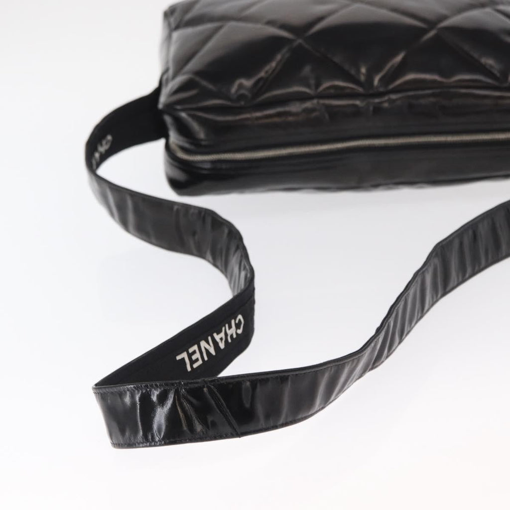 Chanel Vintage Shoulder Bag Enamel Black Patent_Leather Shoulder Bag Bag (Pre-Owned)