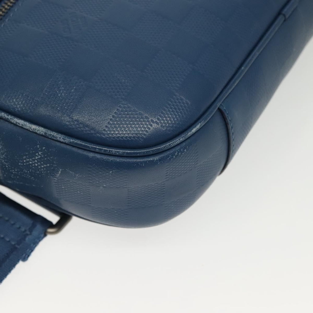 Louis Vuitton Ambler Bag Damier Infini Leather Blue Leather Shoulder Bag Bag (Pre-Owned)