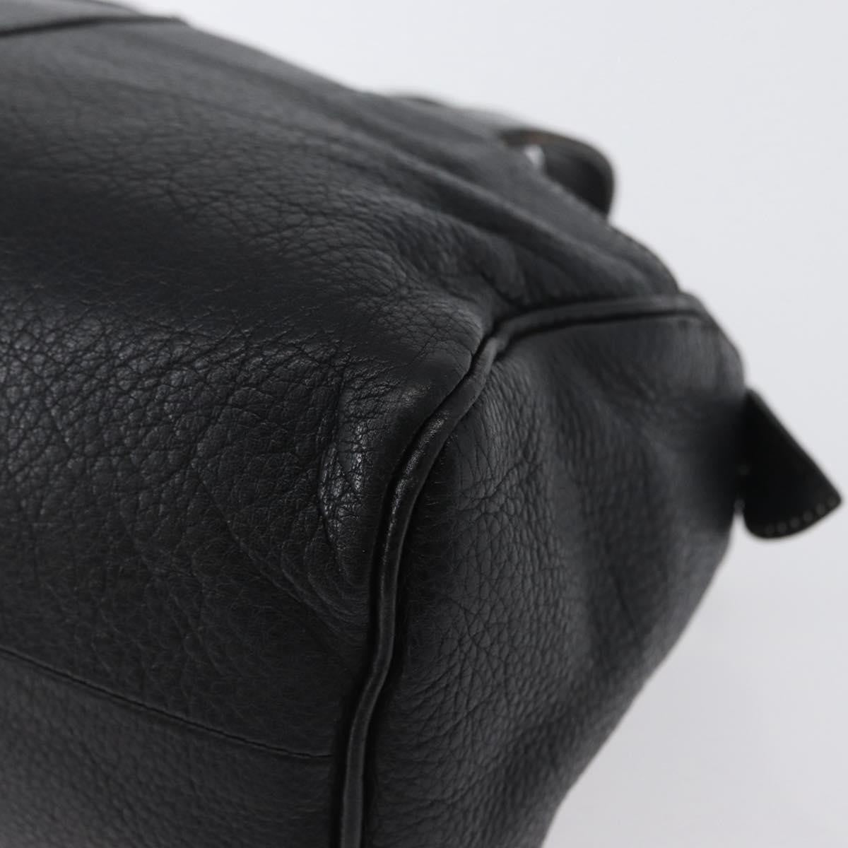 Burberry Vintage Handbag Leather Black Leather Handbag (Pre-Owned)