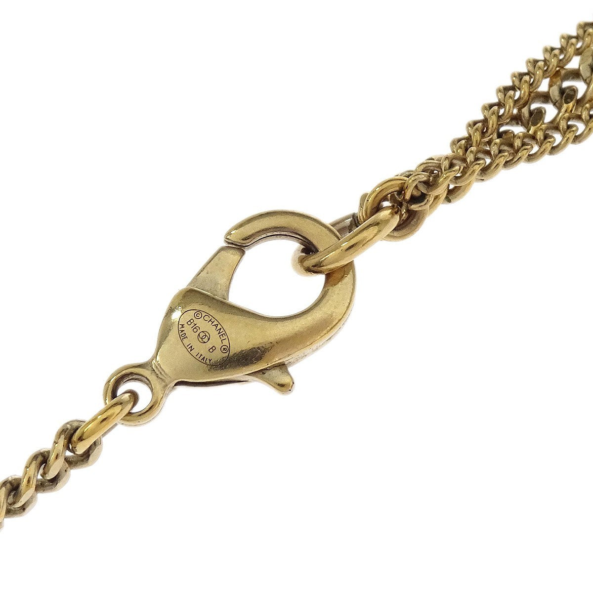 Chanel Cc Chain Necklace Metal With Faux Pearls Gold Gold_Plated Necklace Jewelry (Pre-Owned)