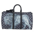 Louis Vuitton Keepall Bandouliere Bag Limited Edition Chapman Savane Monogram Canvas Navy Canvas Travel Bag Bag (Pre-Owned)