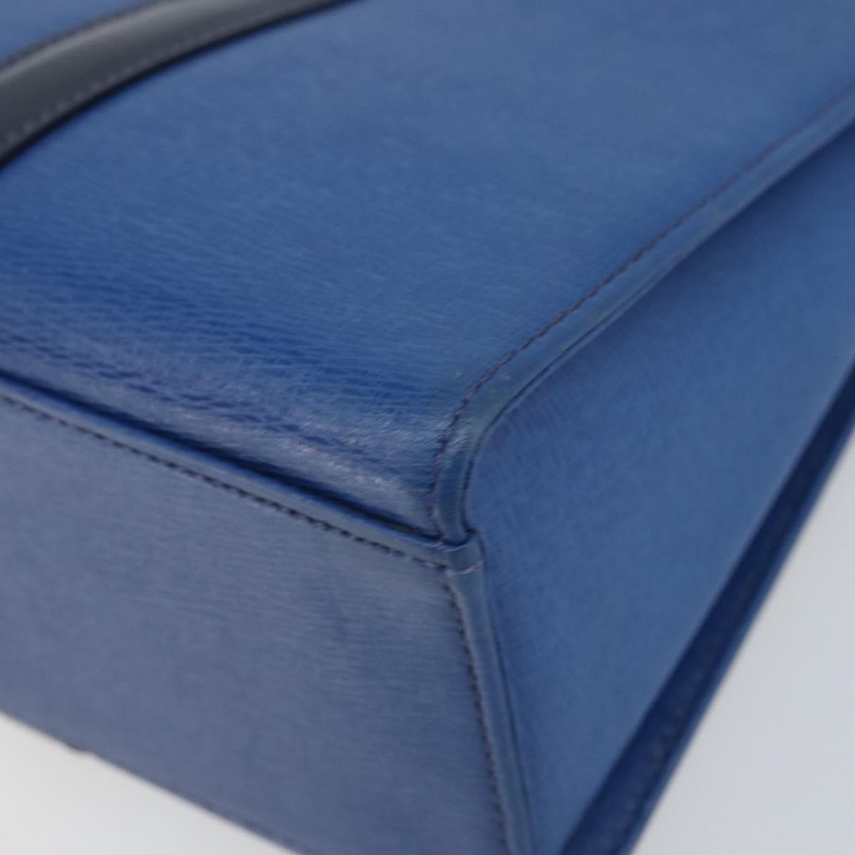 Burberry Vintage Handbag Leather Blue Leather Handbag (Pre-Owned)