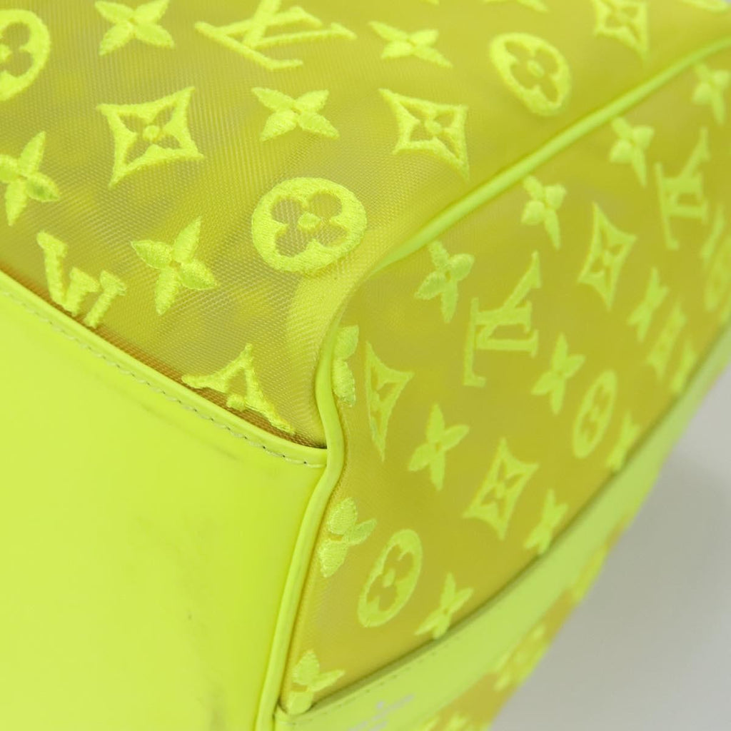 Louis Vuitton Keepall Bandouliere Bag Monogram See Through Mesh Yellow Canvas Travel Bag Bag (Pre-Owned)
