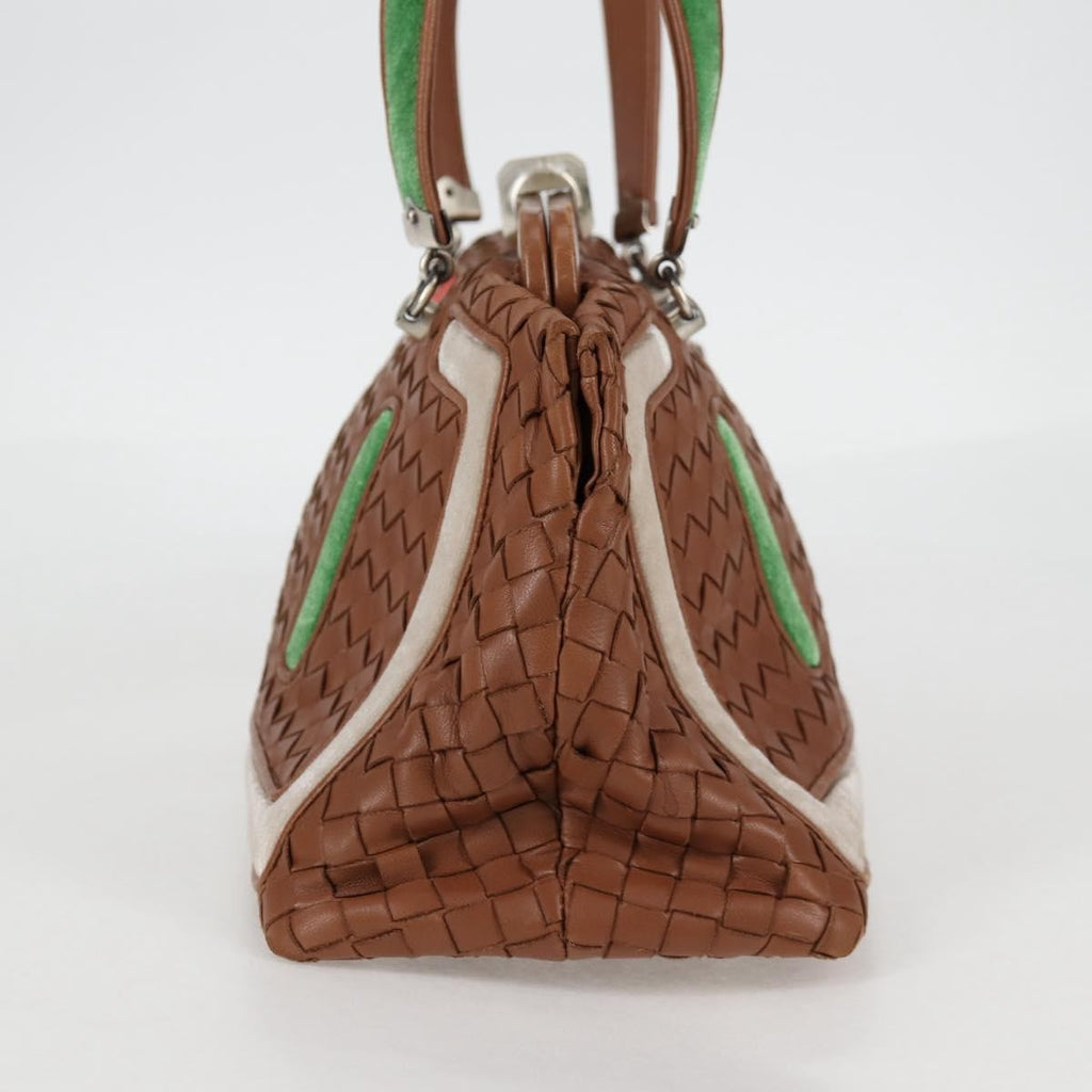 Bottega Veneta Intrecciato Leather Brown Leather Handbag (Pre-Owned)