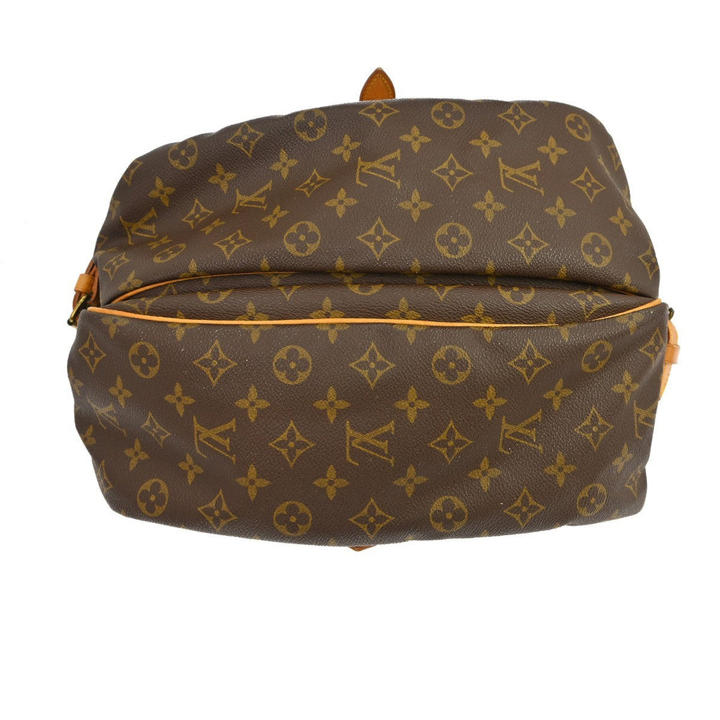 Louis Vuitton Saumur Handbag Monogram Canvas Brown Canvas Shoulder Bag Bag (Pre-Owned)