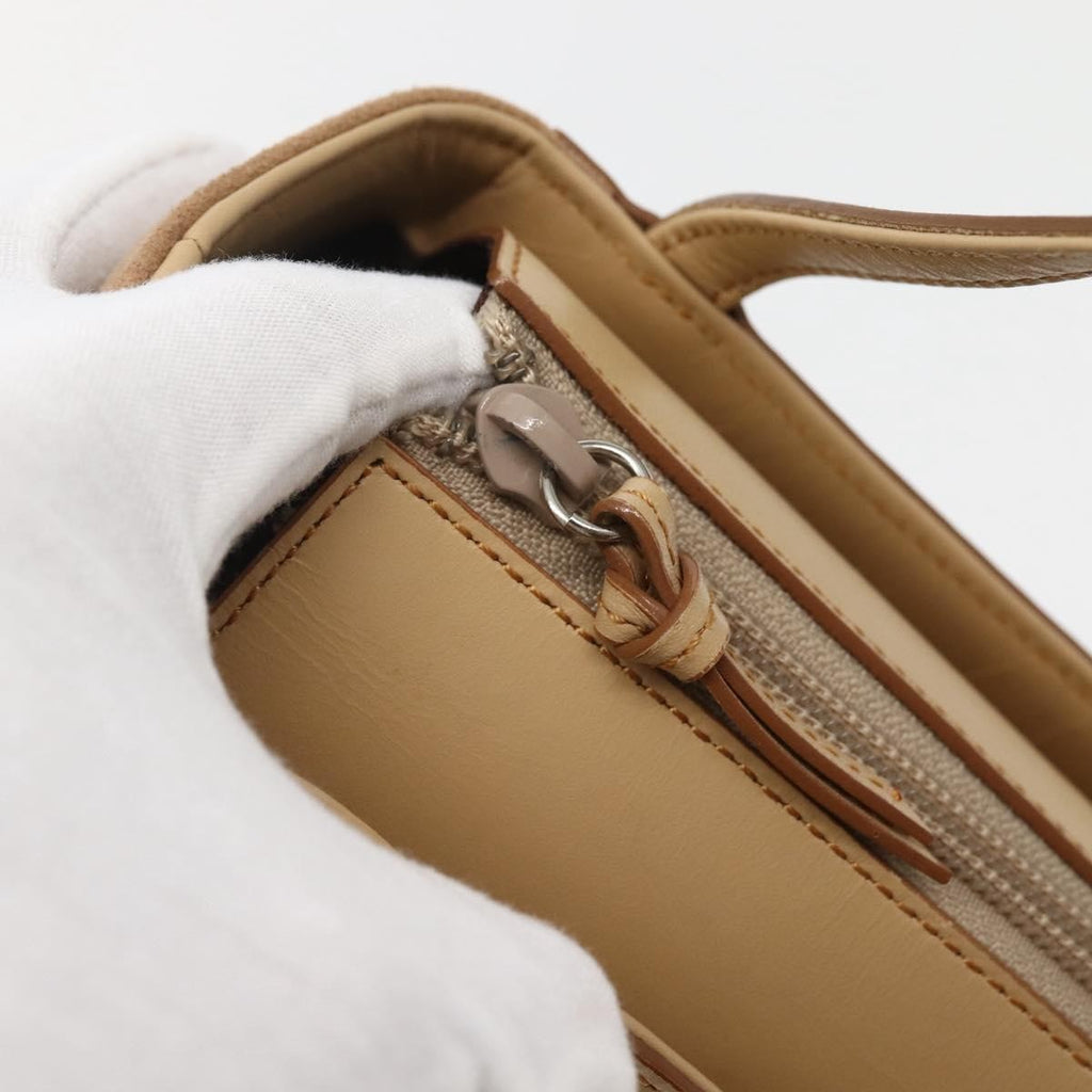 Burberry Vintage Handbag Leather Beige Leather Handbag (Pre-Owned)