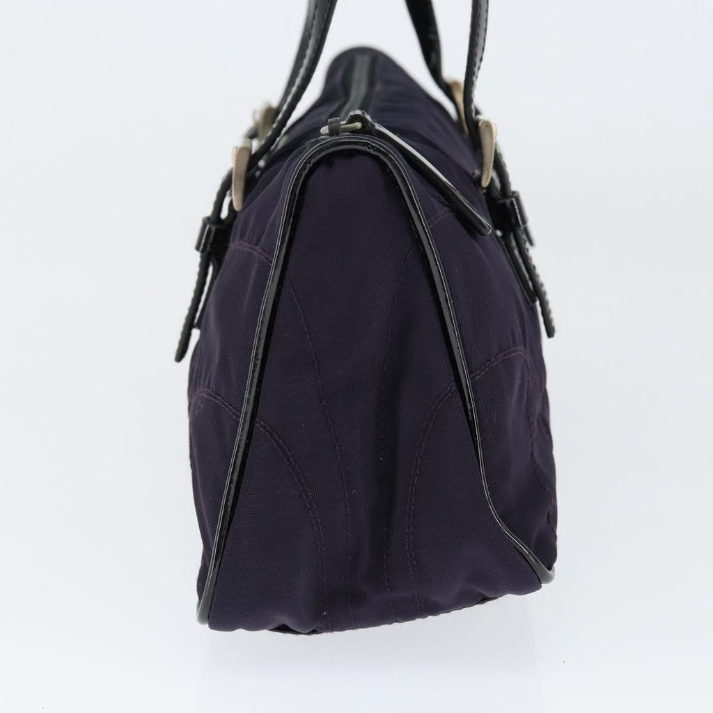 Prada Baguette Shoulder Bag Quilted Tessuto With Leather Purple Nylon Shoulder Bag Bag (Pre-Owned)