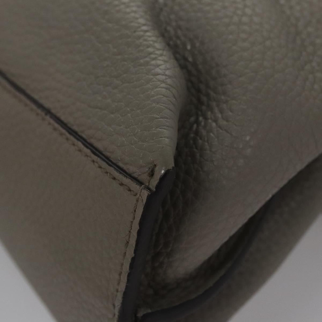Gucci Bamboo Daily Top Handle Bag Leather Gray Leather Handbag (Pre-Owned)
