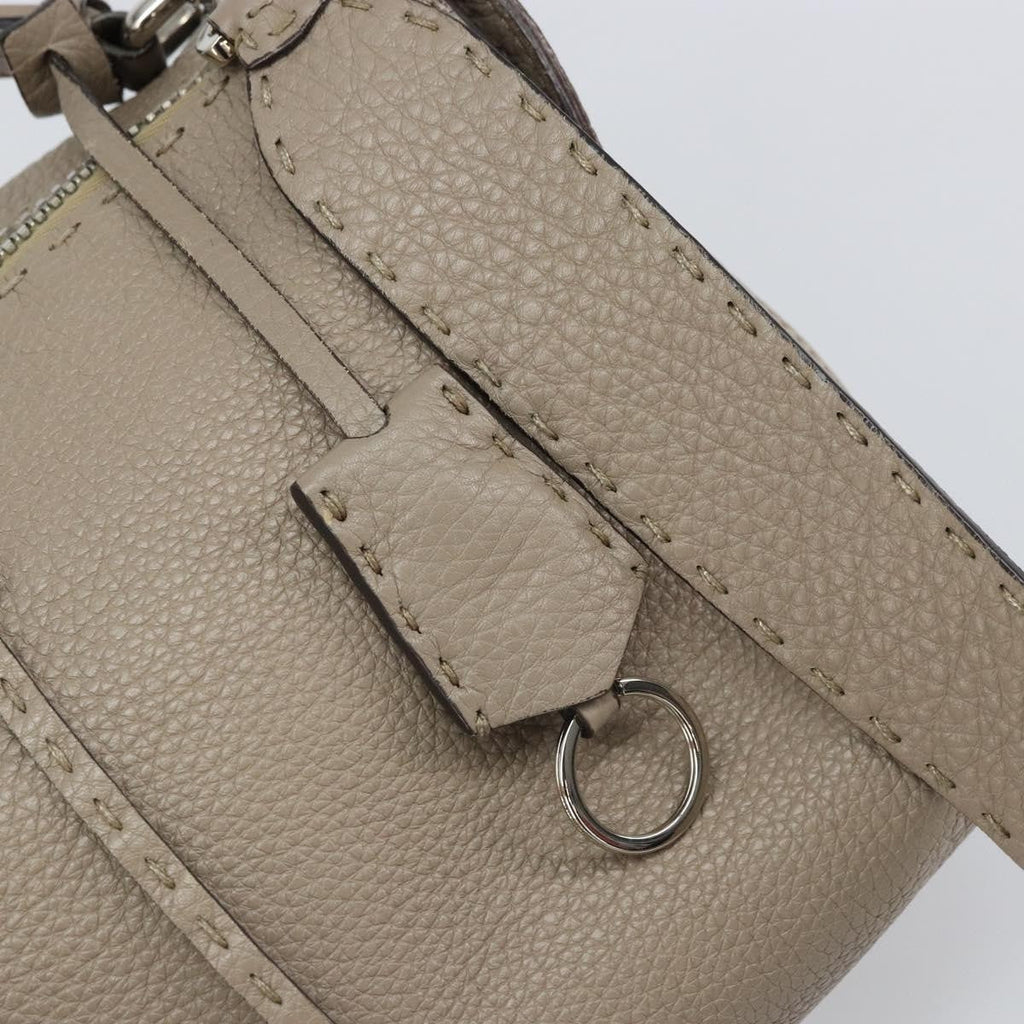 Fendi Selleria Lei Bag Leather Gray Leather Handbag (Pre-Owned)