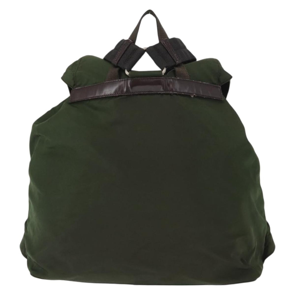 Prada Double Front Pocket Backpack Tessuto Khaki Nylon Backpack Bag (Pre-Owned)