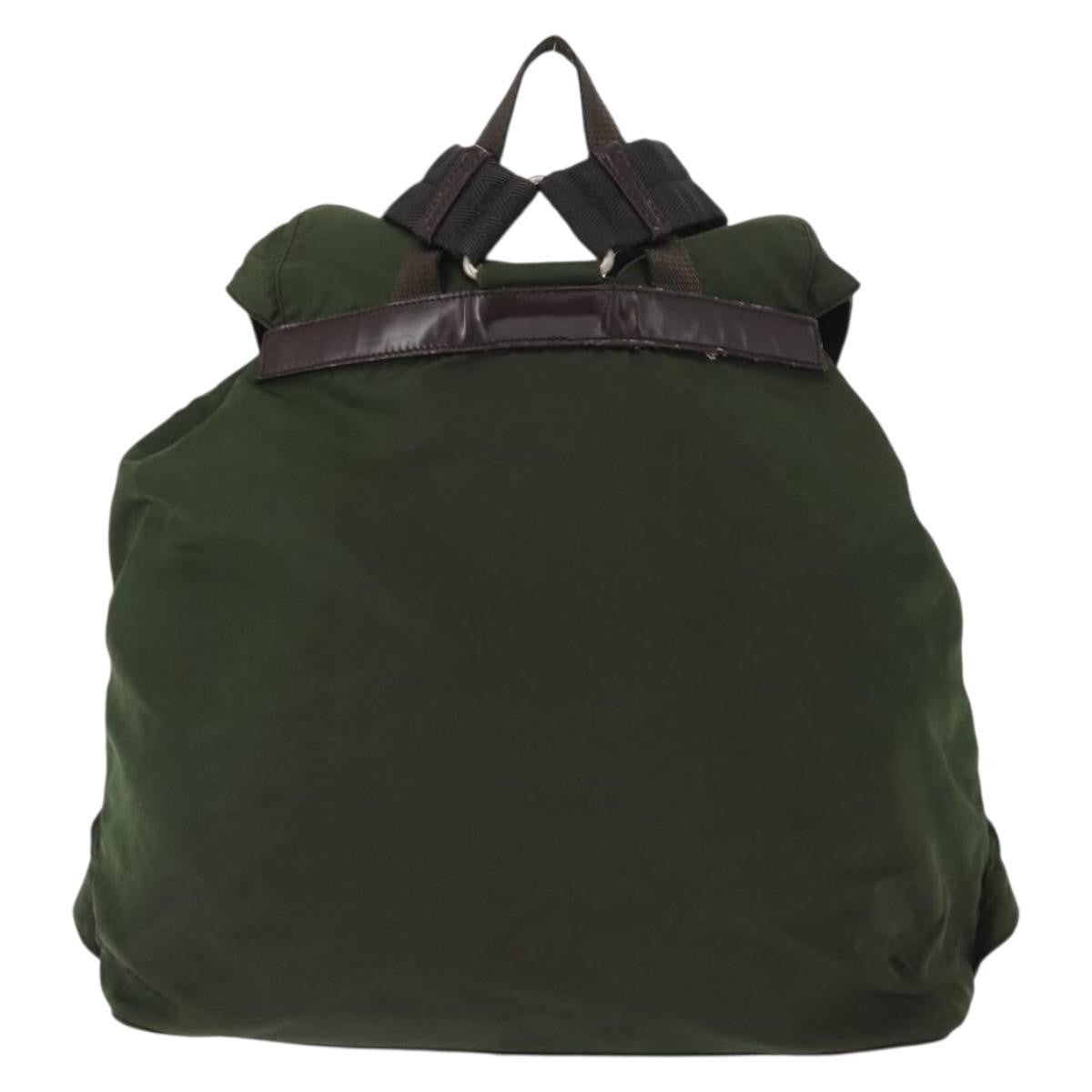 Prada Double Front Pocket Backpack Tessuto Khaki Nylon Backpack Bag (Pre-Owned)