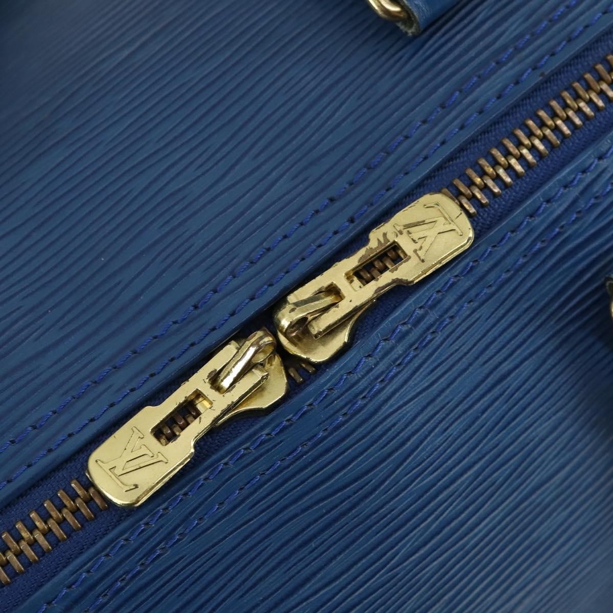 Louis Vuitton Keepall Bag Epi Leather Blue Leather Travel Bag Bag (Pre-Owned)
