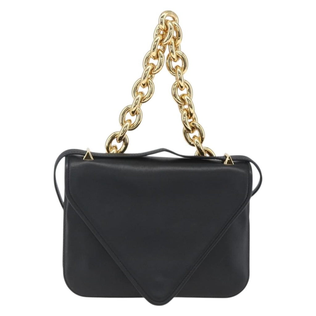 Bottega Veneta Mount Shoulder Bag Leather Black Leather Shoulder Bag Bag (Pre-Owned)