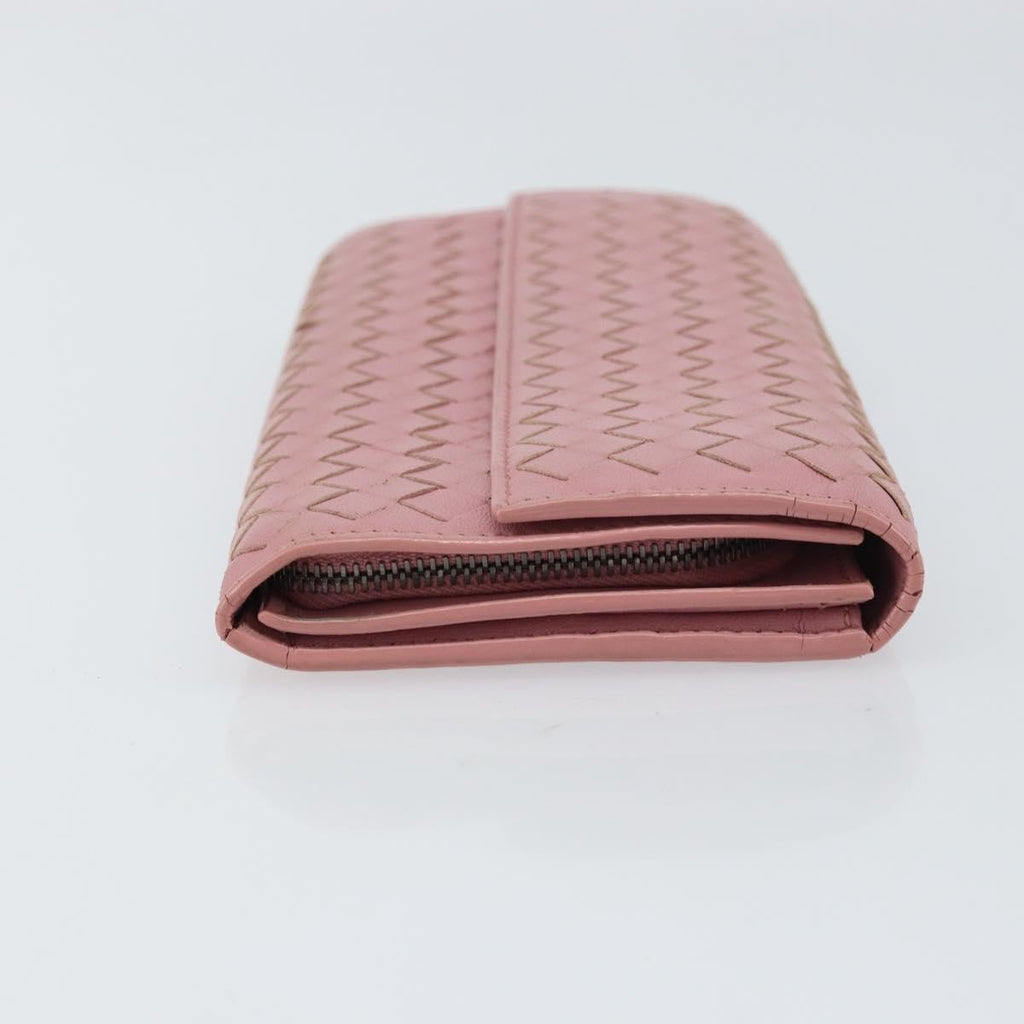 Bottega Veneta Intrecciato Long Zip  Wallet Leather Pink Leather Wallets Accessory (Pre-Owned)