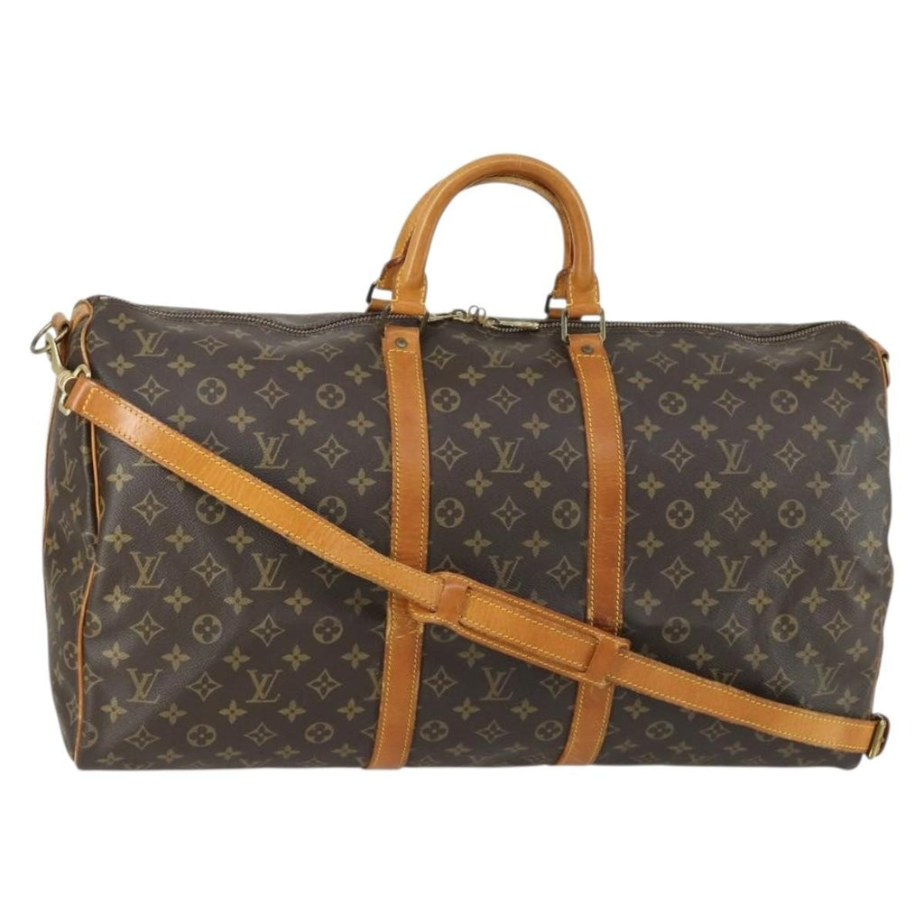 Louis Vuitton Keepall Bandouliere Bag Monogram Canvas Brown Canvas Travel Bag Bag (Pre-Owned)