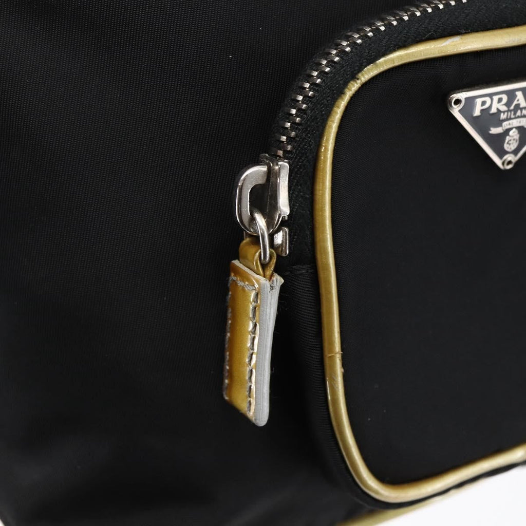 Prada Duet Drawstring Bucket Bag Tessuto Black Nylon Bag (Pre-Owned)