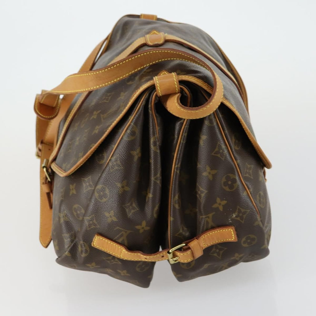 Louis Vuitton Saumur Handbag Monogram Canvas Brown Canvas Shoulder Bag Bag (Pre-Owned)