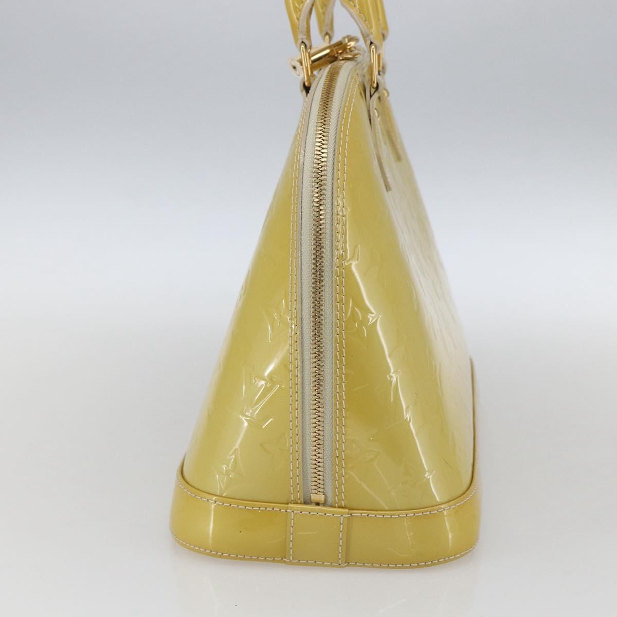 Louis Vuitton Alma Handbag Monogram Vernis Beige Patent_Leather Handbag (Pre-Owned)