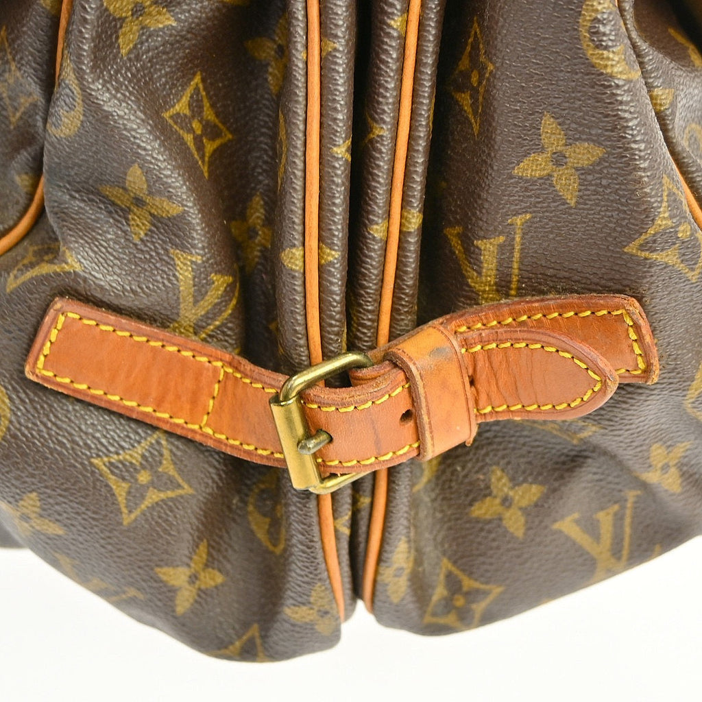 Louis Vuitton Saumur Handbag Monogram Canvas Brown Canvas Shoulder Bag Bag (Pre-Owned)