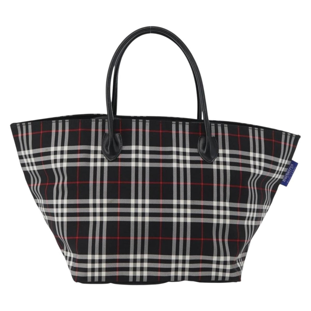 Burberry Nova Check Handbag Nylon Black Nylon Handbag (Pre-Owned)