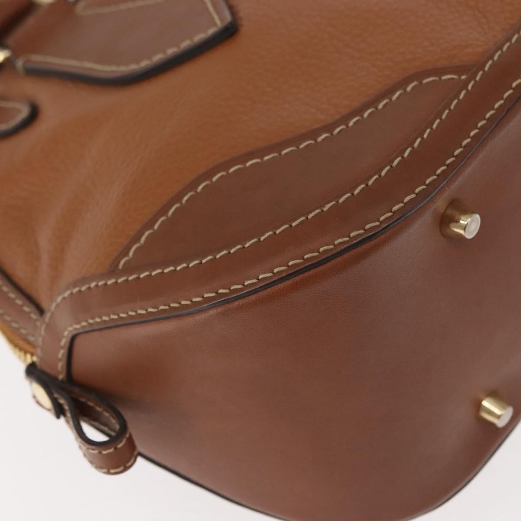 Burberry Orchard Bag Smooth Leather Brown Leather Handbag (Pre-Owned)