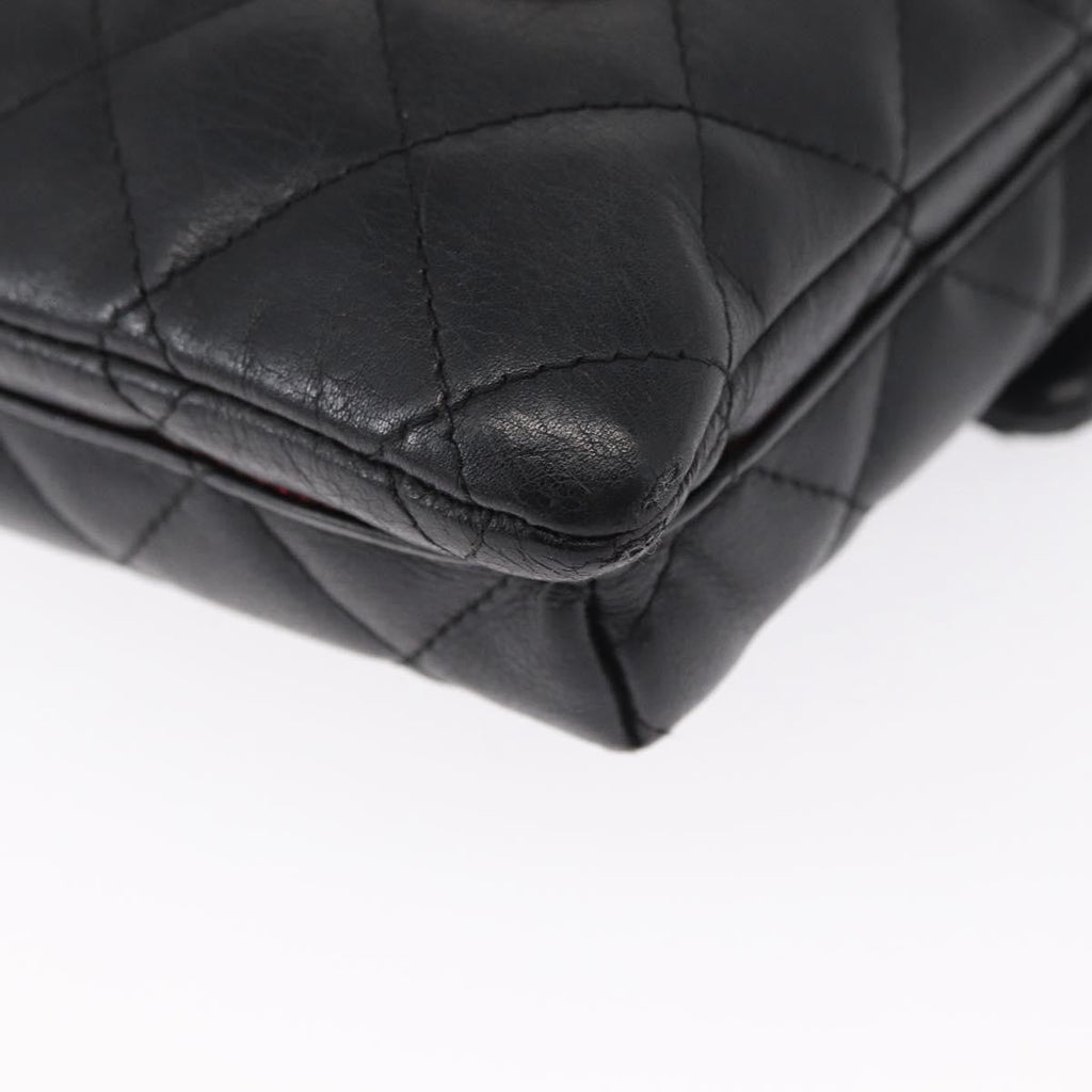 Chanel Cambon Flap Crossbody Bag Quilted Lambskin Silver Leather Shoulder Bag Bag (Pre-Owned)