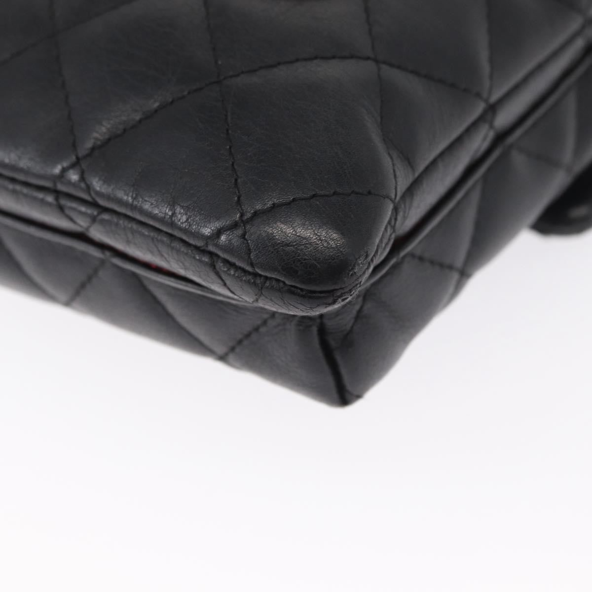 Chanel Cambon Flap Crossbody Bag Quilted Lambskin Silver Leather Shoulder Bag Bag (Pre-Owned)