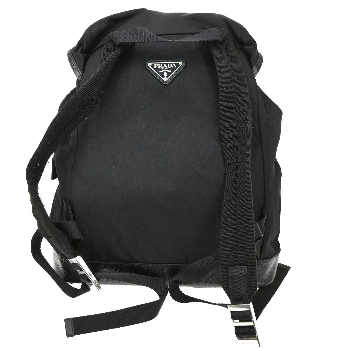 Prada Double Front Pocket Backpack Tessuto Black Nylon Backpack Bag (Pre-Owned)