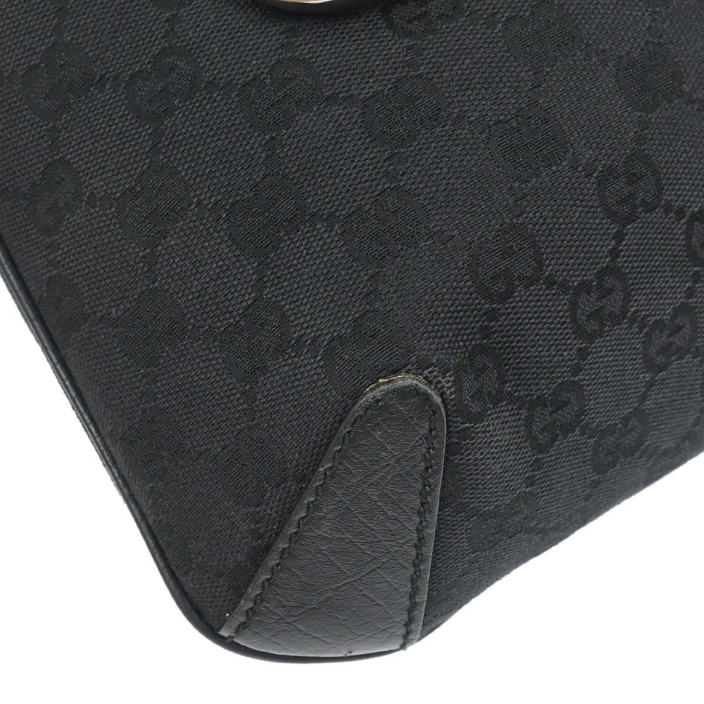 Gucci Vintage Horsebit Shoulder Bag Canvas Black Canvas,Leather Shoulder Bag Bag (Pre-Owned)
