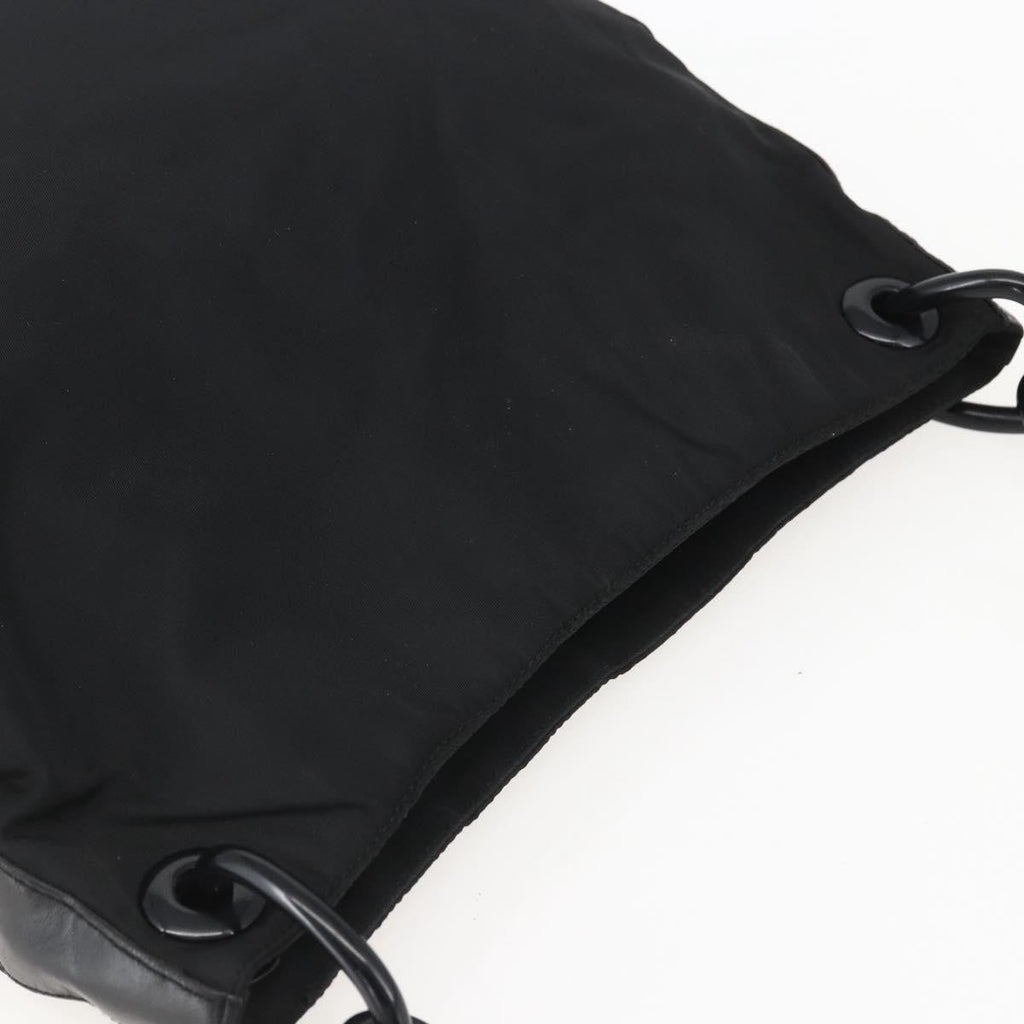 Prada Chain Shoulder Bag Tessuto Black Nylon Shoulder Bag Bag (Pre-Owned)