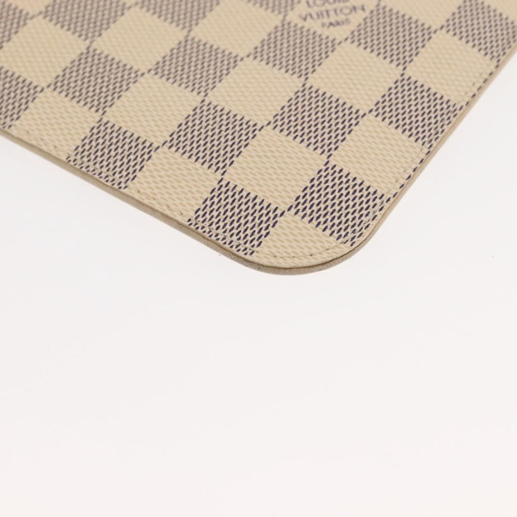 Louis Vuitton Neverfull Pochette Damier White Canvas Clutche & Pouche Bag (Pre-Owned)